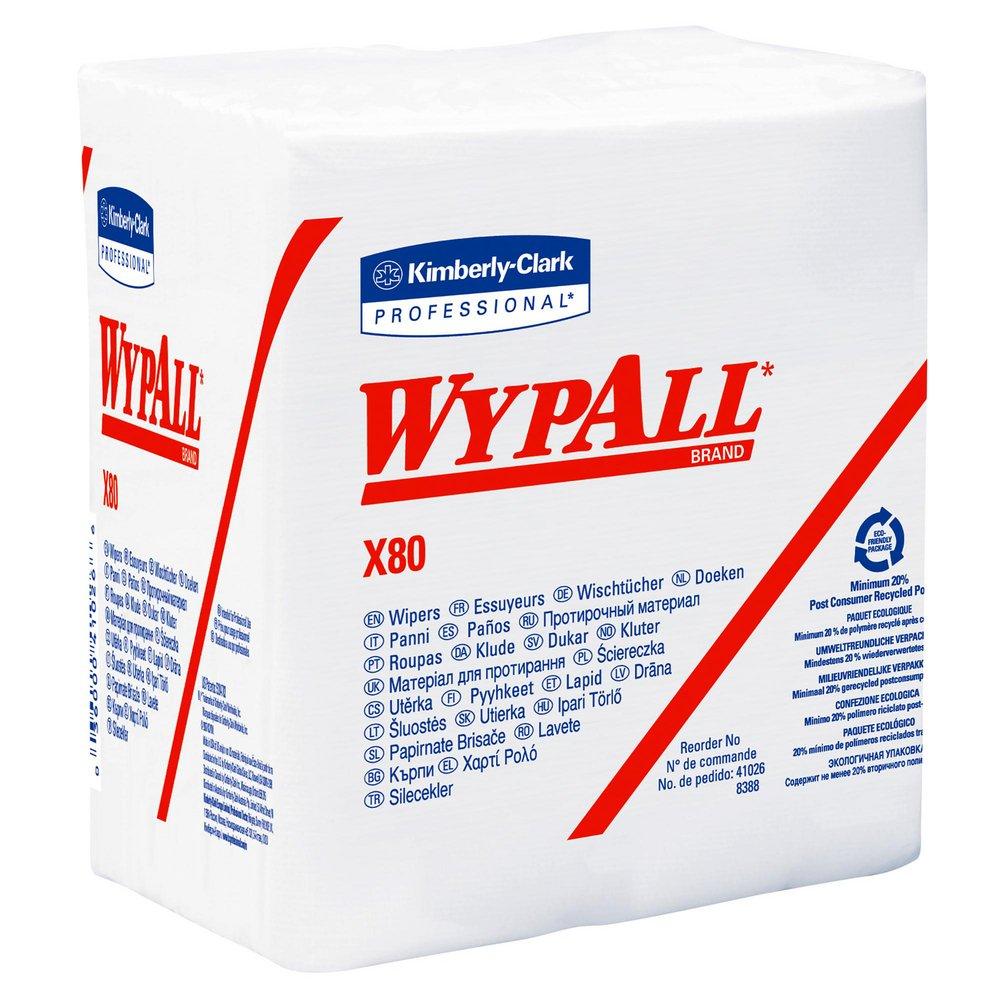 WypAll 41026 X80 12-1/2 x 12 in. Hydroknit Wiper in White (Pack of 50)