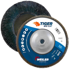 Weiler 50843 7 Inch Big Cat Abrasive Flap Disc Phenolic Backing 40 Grit