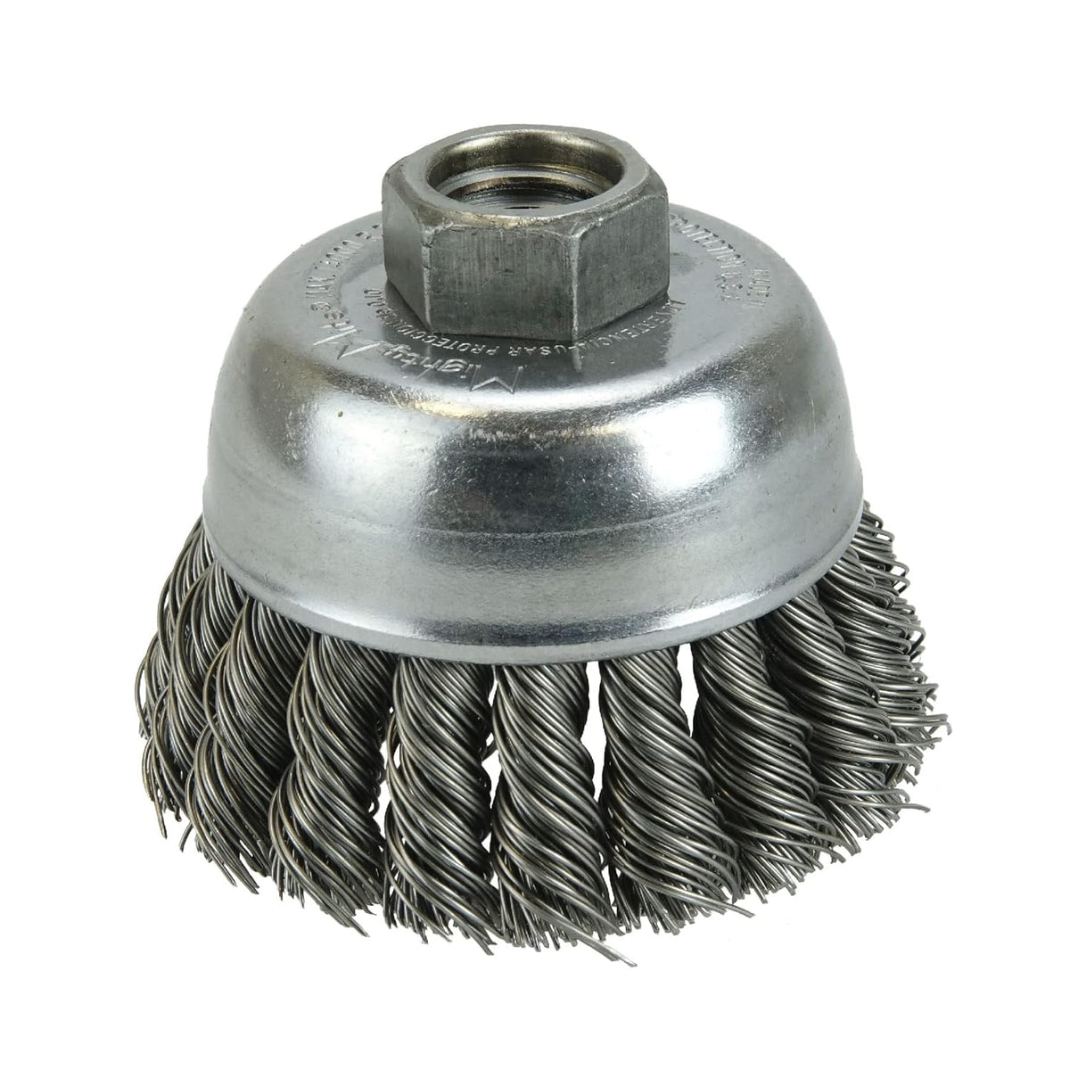 Weiler 13286 Single Row Knot Wire Cup Brush 2-3/4 inches Diameter .020 Steel Fill 5/8-11 UNC Nut