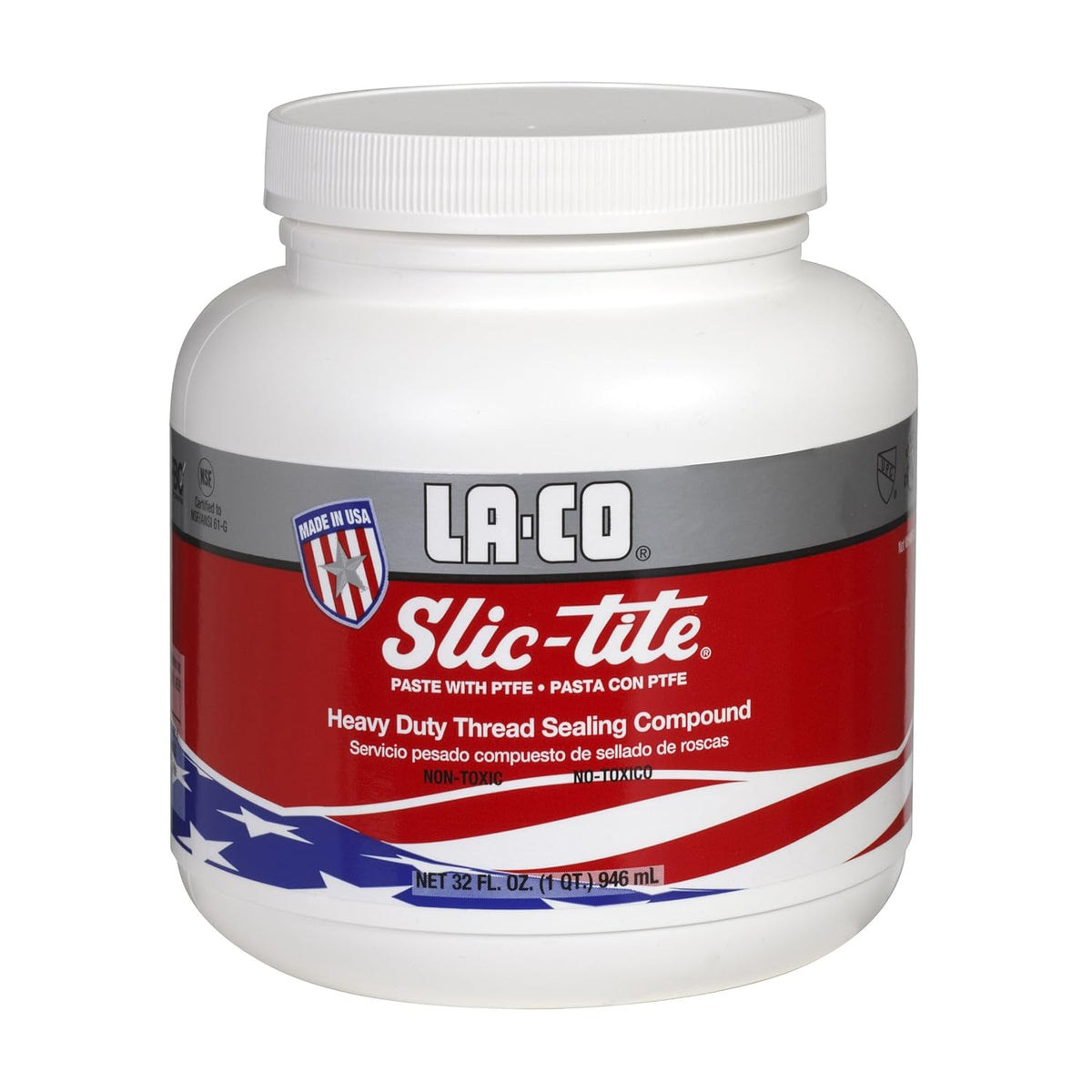 La-Co 42013 Slic-Tite Premium Thread Sealant Paste with PTFE -50 to 500 Degree F Temperature 1 qt