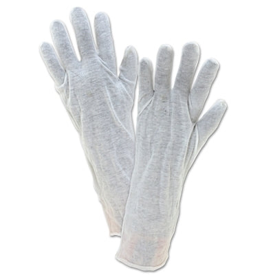 PIP 705-14 Cotton Lisle Gloves Large White Unhemmed Cuff