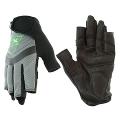 PIP 89307M Extreme Work 5 Dex Fingerless Gloves Synthetic Leather Medium Black/Gray