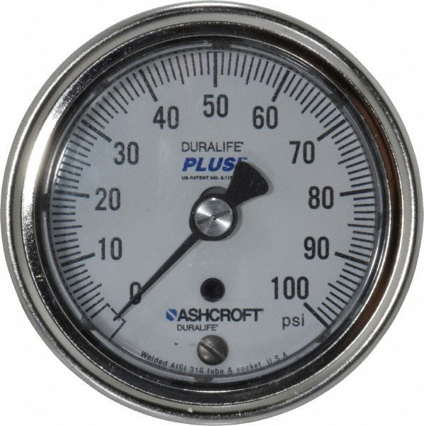 ASHCROFT Ashcroft 94889XLL Pressure Gauge 0-100 Psi 2.5 in Mnpt