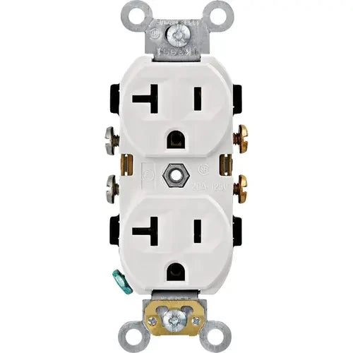 LEVITON Leviton R62-CBR20-00W Commercial Grade Duplex Outlet 20A (1-Pack) CBR20-W