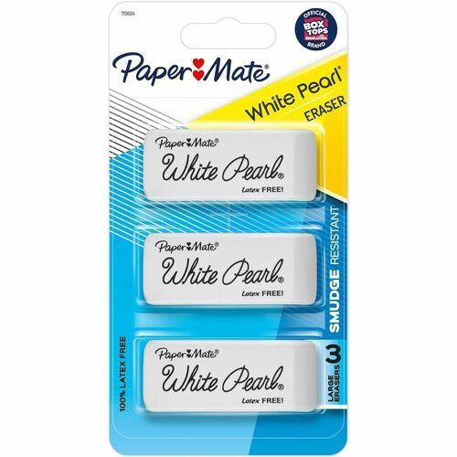 PAPER MATE Paper Mate PAP2207845 White Pearl Eraser Pack of 3