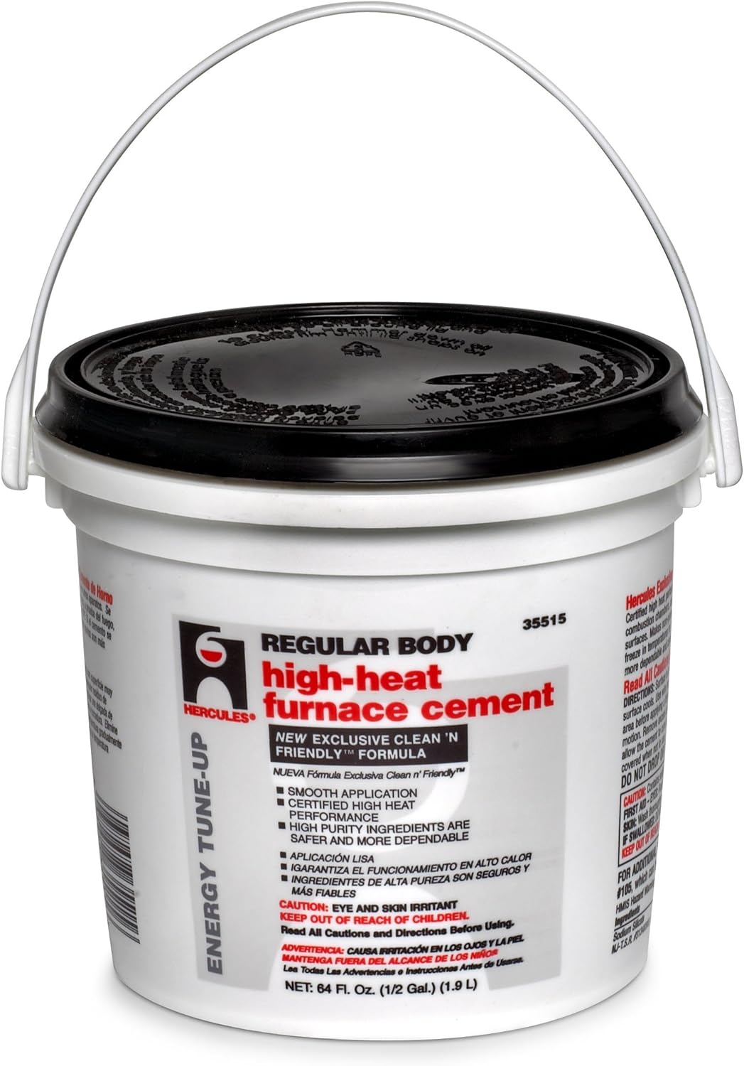 Hercules 35515 Regular Body High Heat Furnace Cement, 1/2 Gallon Bucket