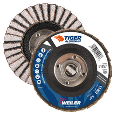 Weiler 51257 4-1/2 Tiger Aluminum Flap Disc 60 Grit (Pack of 10)