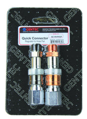 Gentec QC-RHPRSP Quick Connector Set Regulator-to-Hose Steel/Brass Fuel/Oxygen 9/16 in-18