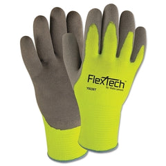 Wells Lamont Y9239TXXL FlexTech Hi-Visibility Knit Thermal Gloves with Latex Palm 2X-Large Gray/Green