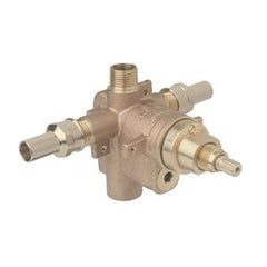 Symmons S262P3BODY Pressure Balance Valve Body with ProPress Fittings 1/2 Inch IPS Brass Bronze and Stainless Steel with Integral Diverter 4 Port