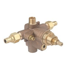 Symmons S262XP2BODY Pressure Balance Valve Body with PEX Expansion Fittings 1/2 Inch IPS Brass Bronze and Stainless Steel with Integral Diverter and Service Stops 4 Port