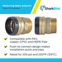 SHARKBITE UXL113532M 1-1/4 Inch MNPT Adapter Brass Plumbing Fitting