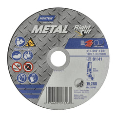 Norton 7660701617 Metal Wheel 4 1/2 in Diameter .04 in Thickness 7/8 in Arbor Aluminum Oxide