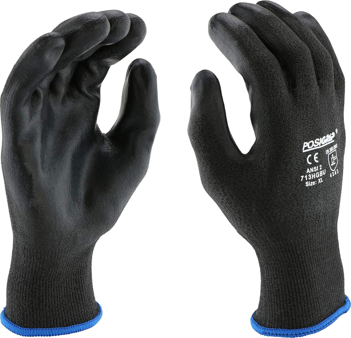 West Chester 713HGBU XL HPPE Shell with Polyurethane Dipped Gloves - X-Large Black