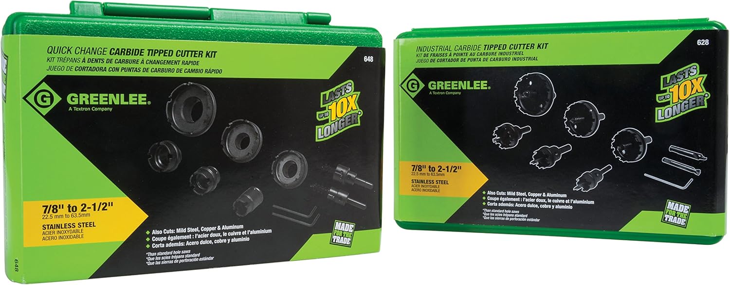 Greenlee 648 Carbide Cutter Quick Change 9-Piece