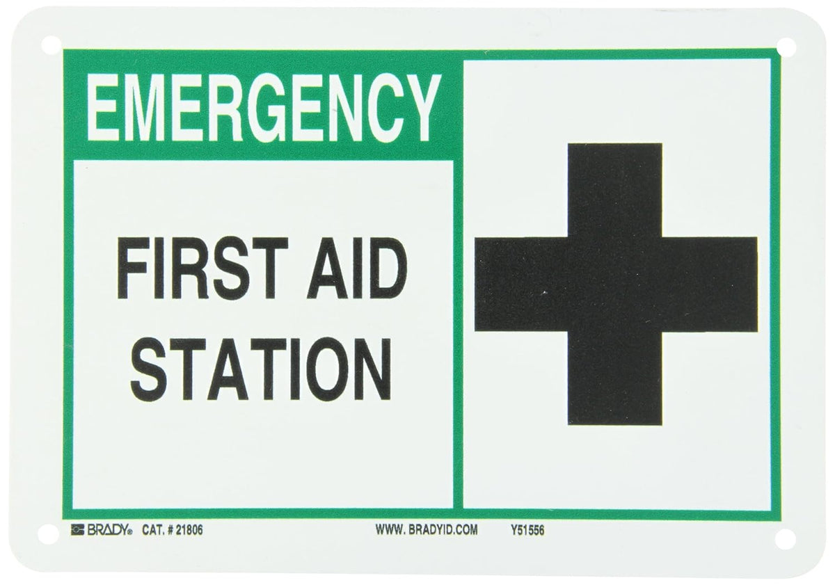 Brady 21806 First Aid Station Sign 10x7