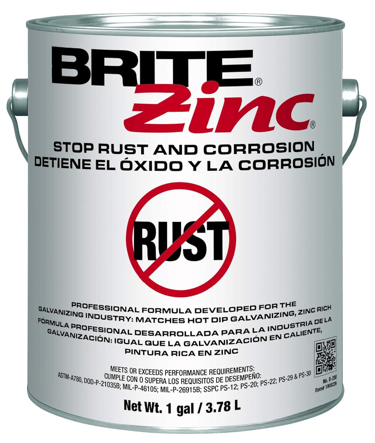 Weld-Aid B-200 Brite Zinc Primer 1 Gal Gray