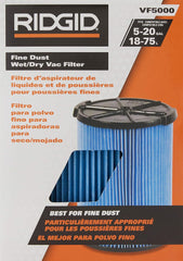 Ridgid 72952 Model VF5000 3-Layer Pleated Paper Vacuum Filter for Ridgid 5-20 Gallon Vacuums, Green