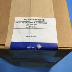 Johnson Controls VG7251ES+3801D Series VG7000 Model VG7251ES Brass Trim Globe Valve with Model V-3801-8001 Compact Pneumatic Actuator, 4-8 psig Spring Range