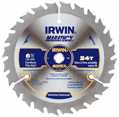 IRWIN Irwin 14029 6.5 Inch 24T Carbide Circular Saw Blade Framing
