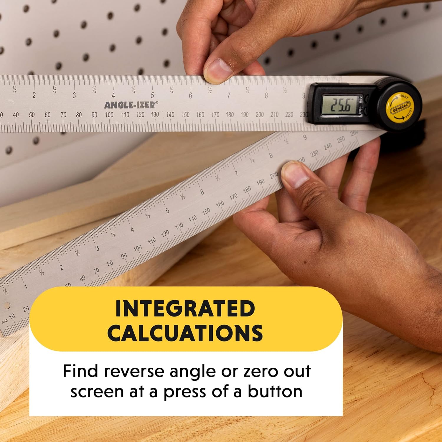 General Tools 823 Digital Angle Finder Ruler - 10-Inch Stainless Steel Measurement Tool