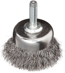 Weiler 14300 Stem-Mounted Crimped Wire Cup Brush 1-3/4 Diameter Steel Bristles