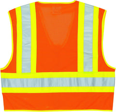 MCR Safety WCCL2OX3 Class 2 Polyester Mesh Safety Vest with 3M Scotchlite Reflective Stripe Fluorescent Orange 3X-Large