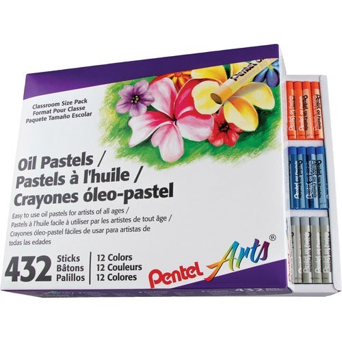 PENTEL Pentel PENPHN12CP Oil Pastels Pastel Colors 432 Pack