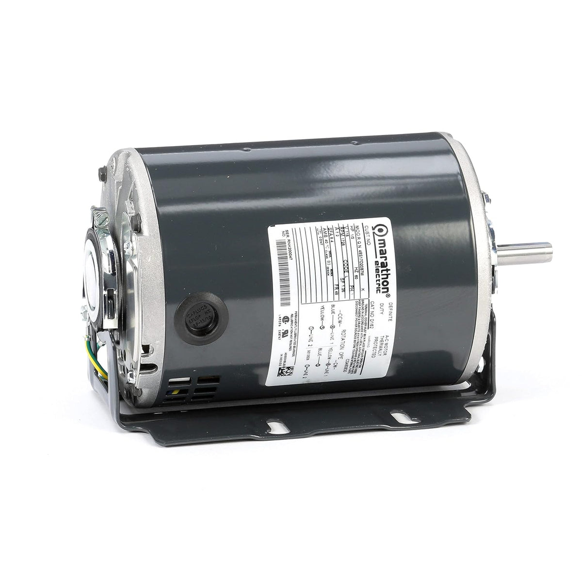 Marathon MD162 48Y Frame Open Drip Proof 48S17D2087 Belt Drive Motor 1/2 hp 1725 RPM 115 VAC