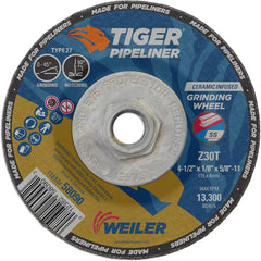 Weiler 58090 Tiger Pipeliner Grinding Wheel 4-1/2 in x 1/8 in 13300 RPM