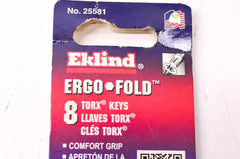 Eklind Tool 25581 Ergo-Fold Fold-up TORX Star 8pc Set T8-T40