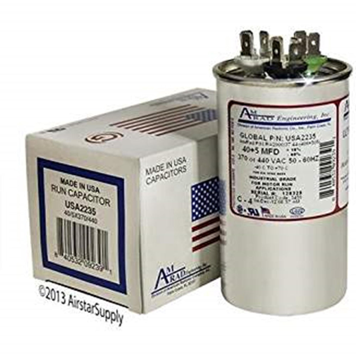 Goodman CAP050400440RTP Dual Round Capacitor 5 to 40 MFD 440VAC