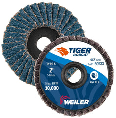 Weiler 50933 Bobcat Mini Flap Disc 2 inches 40 Grit Zirconium Type 27