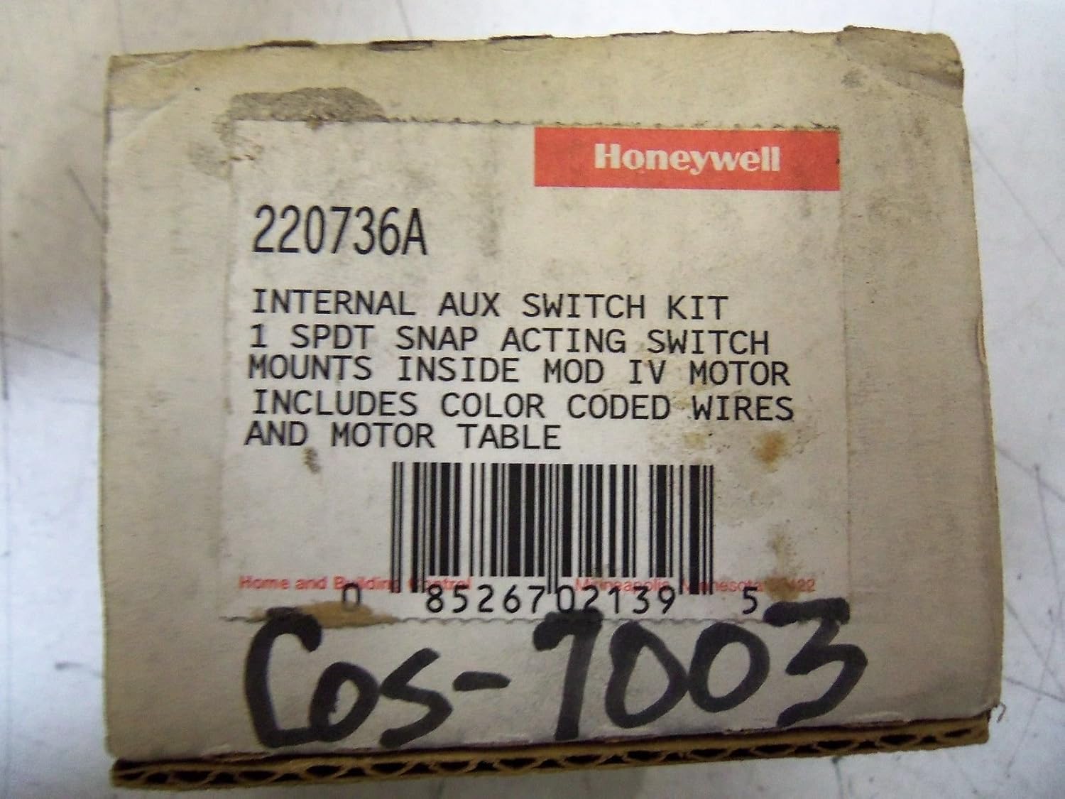 Honeywell 220736A 1 NO Auxiliary Switch