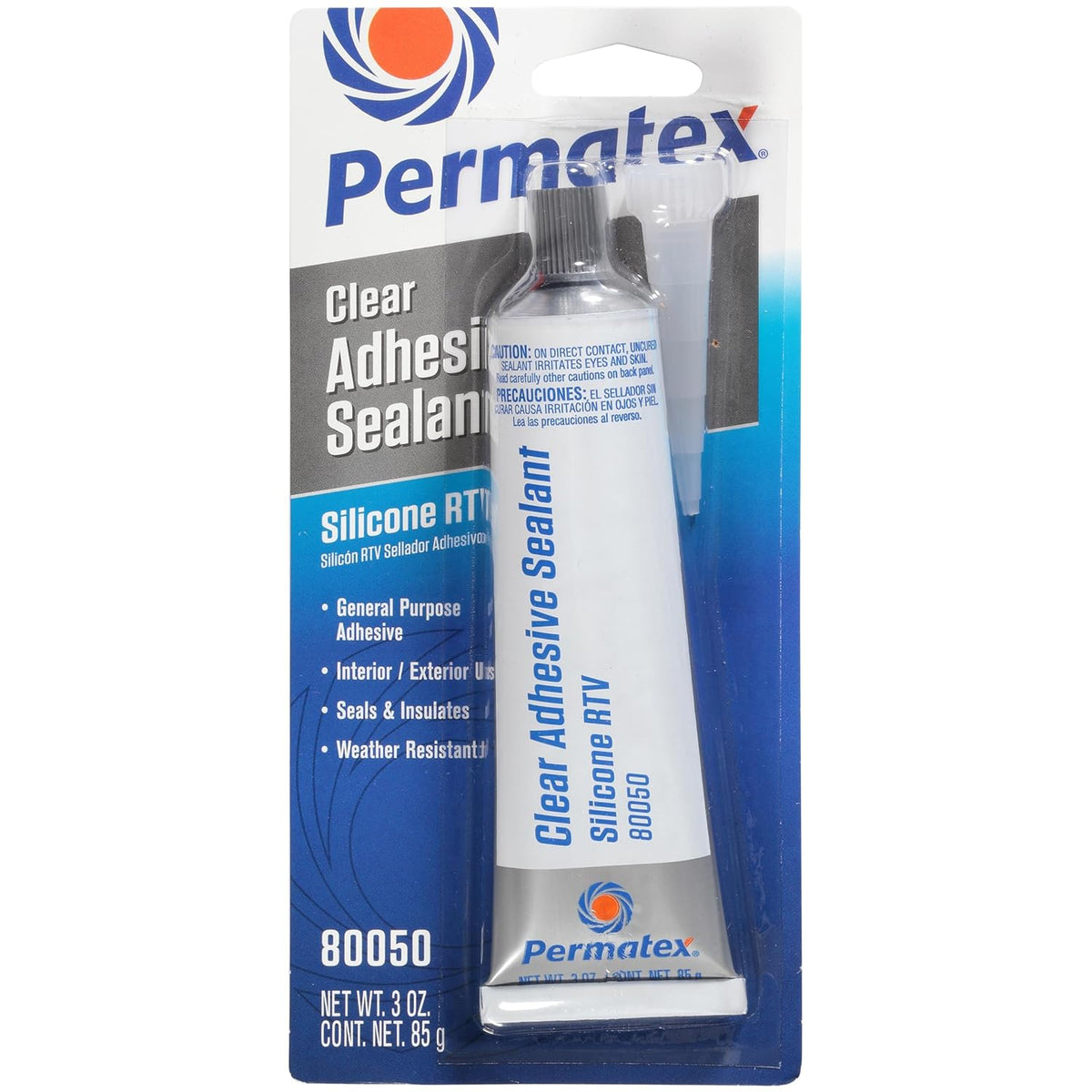 Permatex 80050 Clear RTV Silicone Adhesive Sealant 3 oz