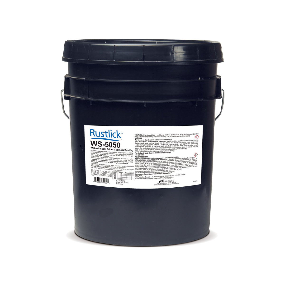 Rustlick 74056 WS-5050 Water-Soluble Oil 5 gal Bucket