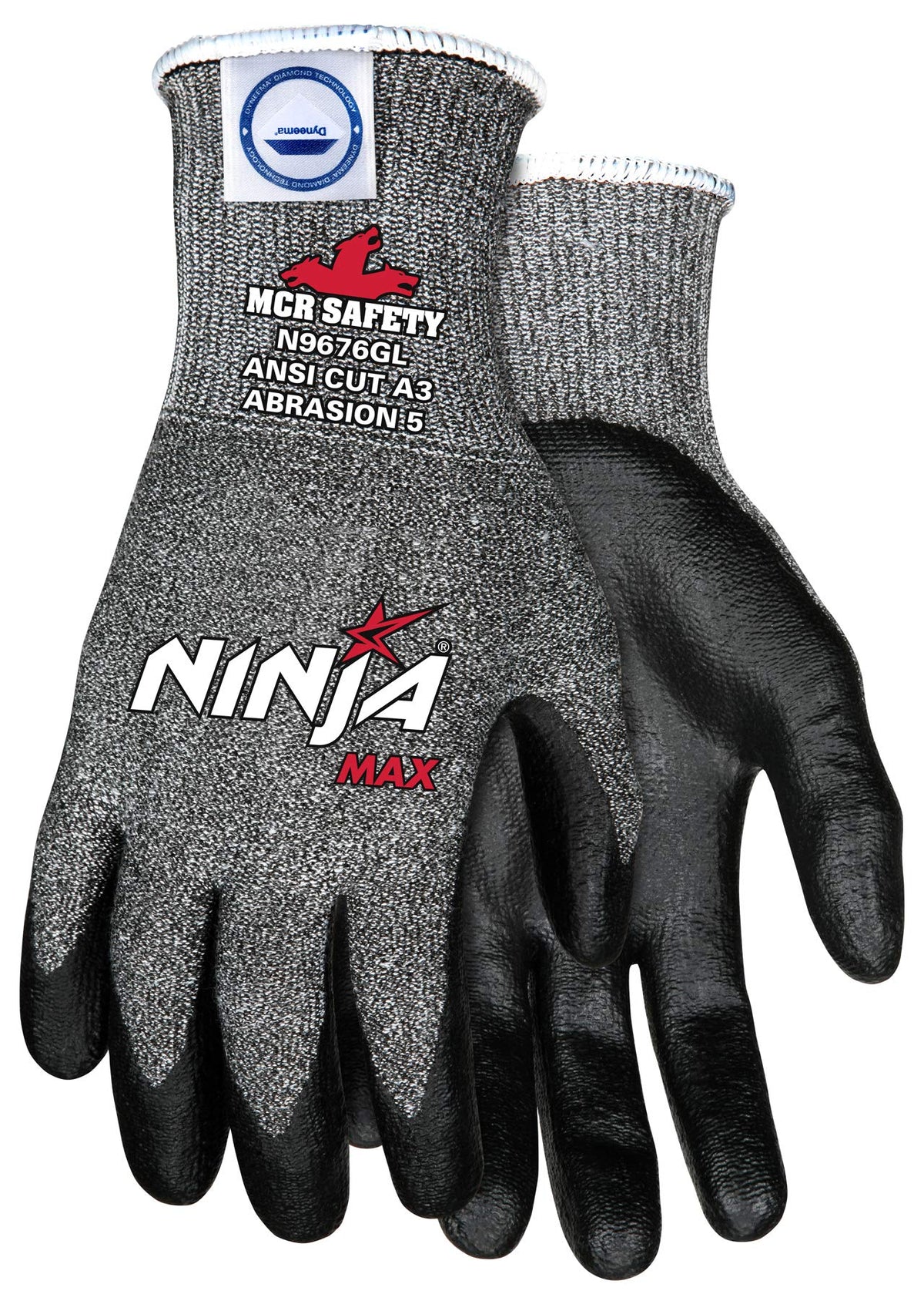 MCR Safety N9676GM Ninja Max Bi-Polymer Coated Palm Gloves Medium