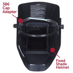 Jackson Safety 14973 Fixed Shade HSL 100 Welding Helmet with 386 Cap Adapter Black 4 Units/Case