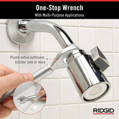 RIDGID 27023 Model 2002 One Stop 2-in-1 Wrench for Angle Stops, Straight Stops, Compression Couplings