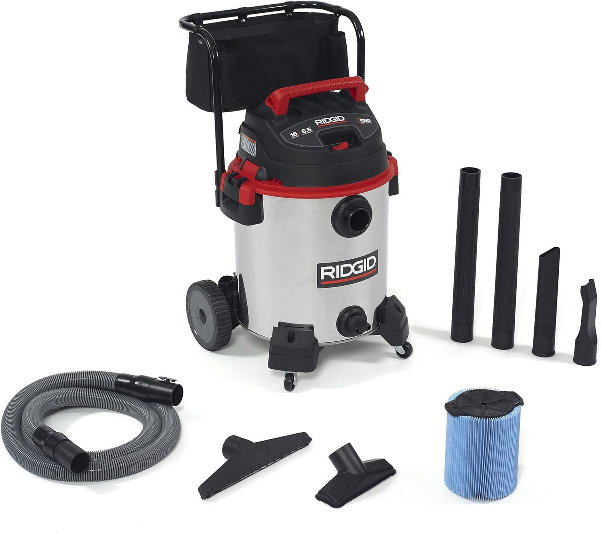 RIDGID 50353 1610RV Stainless Steel Wet Dry Vacuum 6.5 Horsepower 16 Gallons