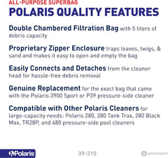 Polaris 39-310 Genuine Parts Double Chamber Superbag Replacement for VacSweep 3900 Sport and 280 Pool Cleaner