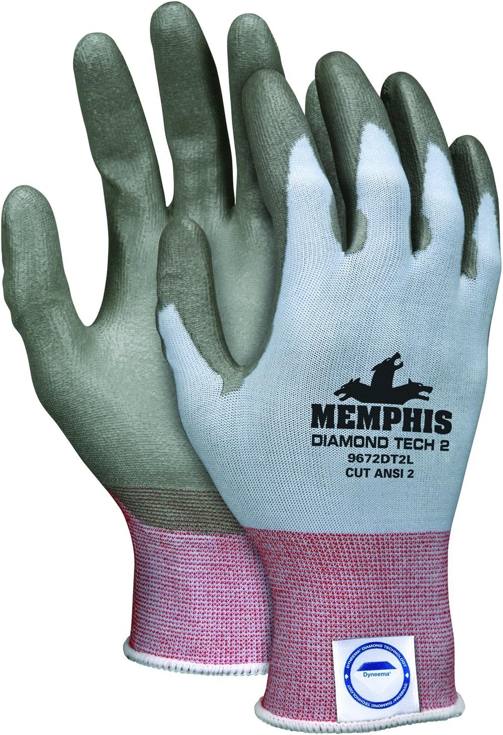 MCR Safety 9672DT2L Memphis Diamond Tech 2 18 Gauge Dyneema Gloves Light Blue Large