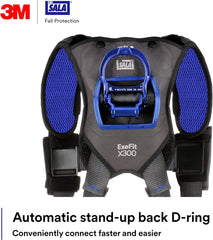 3M 1113007 DBI-SALA ExoFit NEX Vest Style Harness, Aluminum Back D-Ring Large Blue/Gray