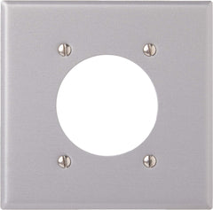 Leviton 4934 2-Gang Flush Mount 2.15 Inch Dia. Device Receptacle Wallplate Standard Size