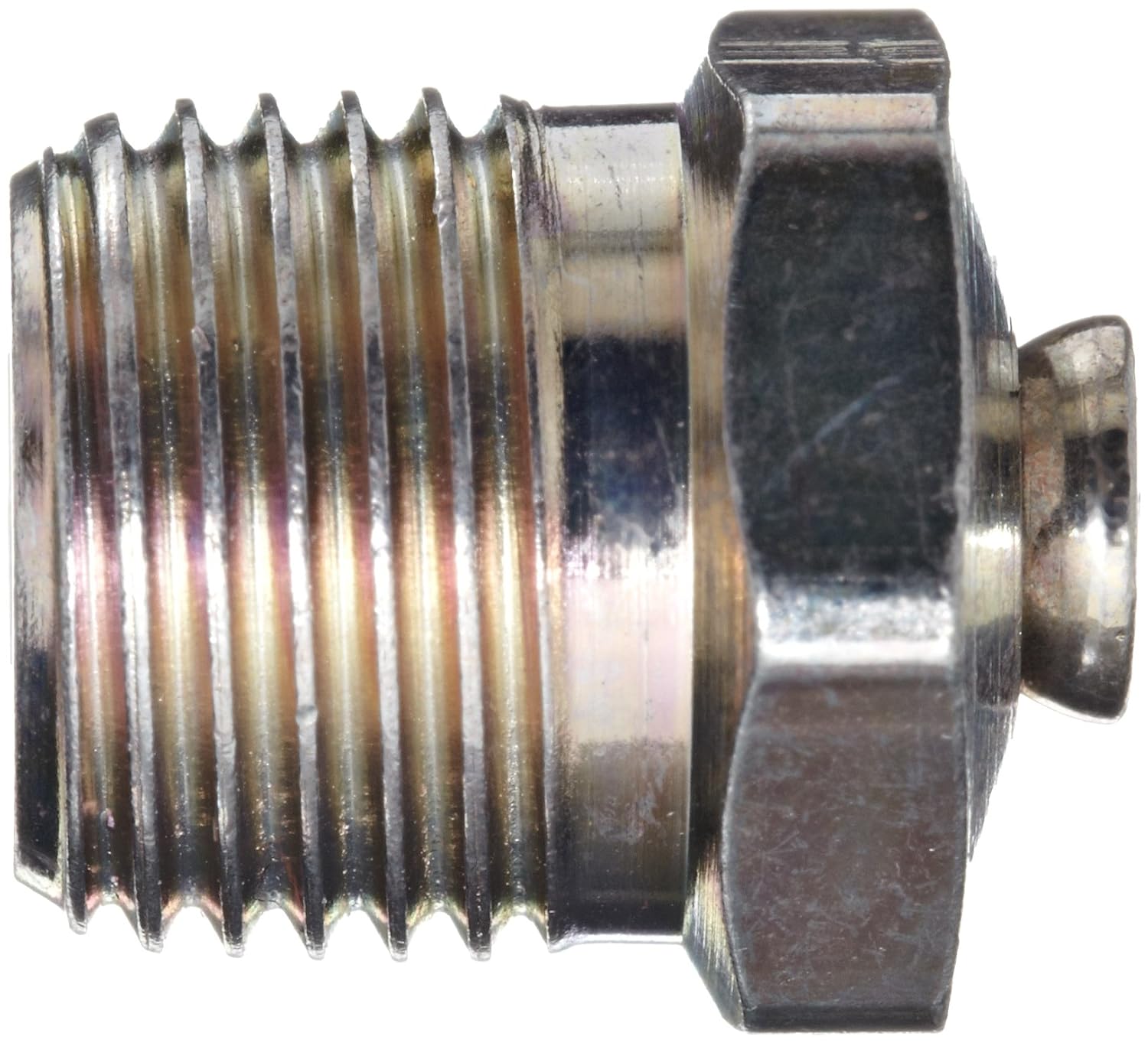 Alemite 317400 Pressure Relief Fitting Straight 1/4-1 PSI Relief Pressure OAL 1/2 Shank Length 19/64 Hex Size 7/16 1/8 PTF SAE