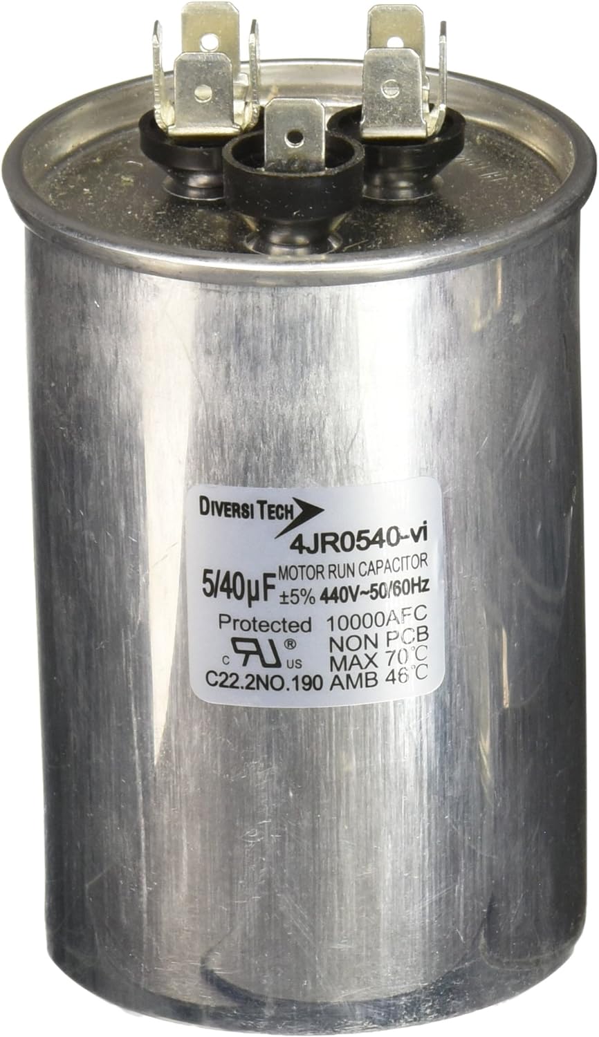 Diversitech 4JR0540 Motor Run Capacitor 440V 40/5uF Round