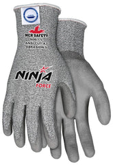 MCR Safety N9677L Ninja Force Polyurethane Coated Gloves Large Gray Pair