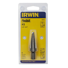 Irwin 10233 Tools Unibit 1/4-Inch to 3/4-Inch Step-Drill Bit 3/8-Inch Shank