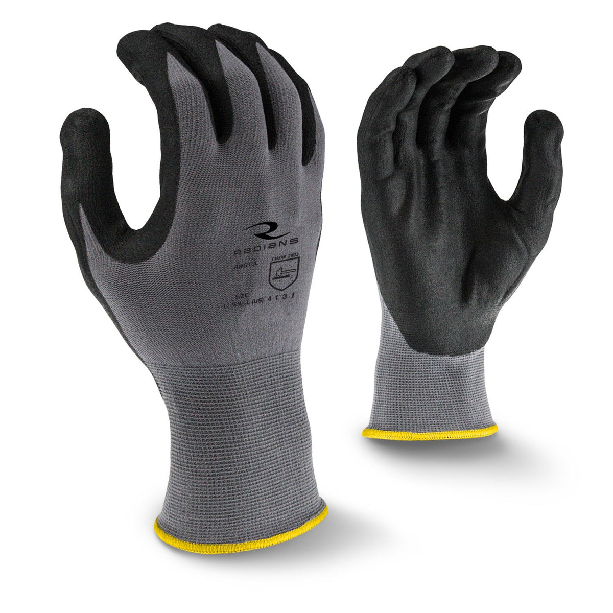 Radians RWG13CM RWG13C Foam Nitrile Gripper Glove Medium