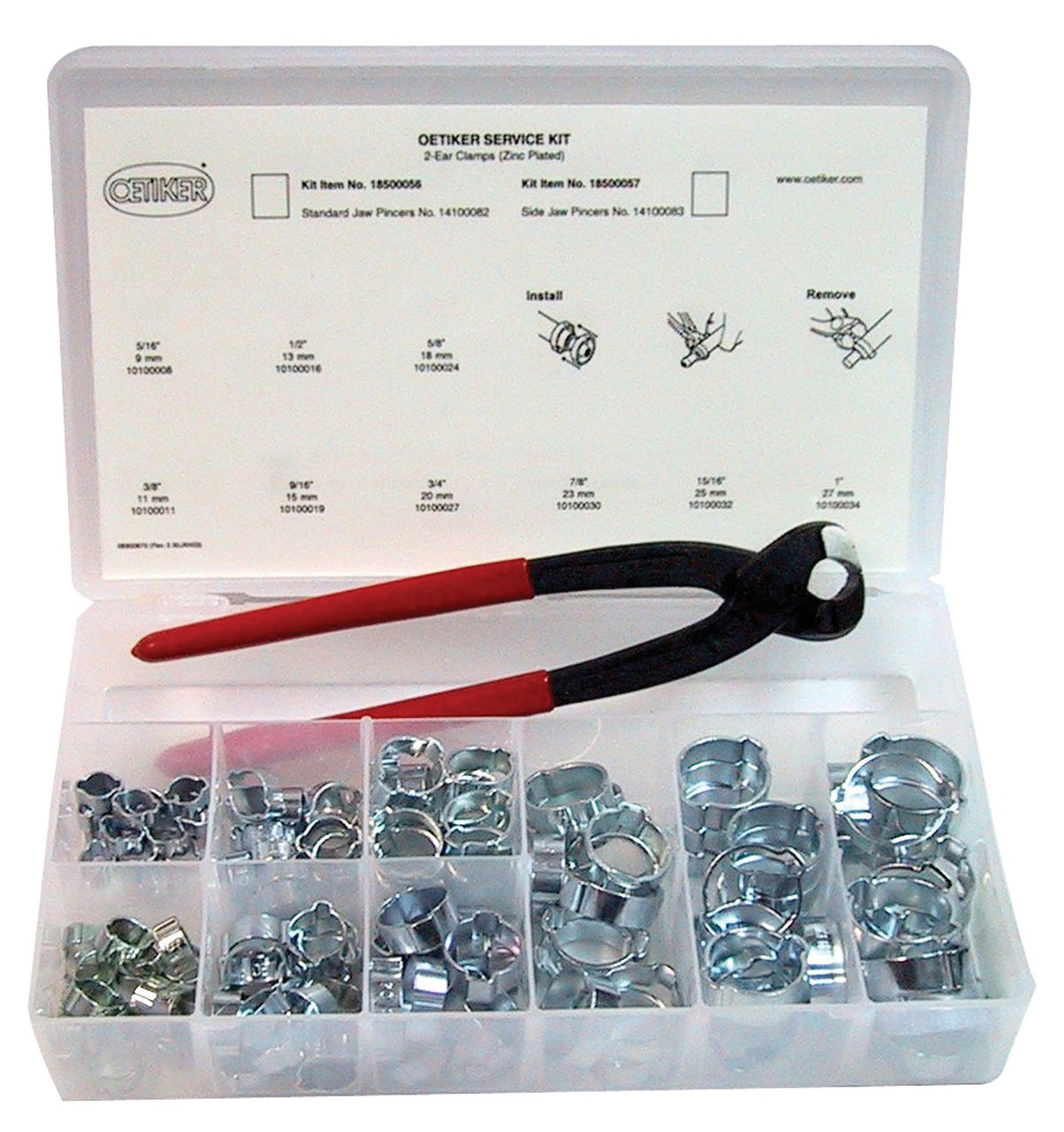 Oetiker 18500056 Service Kit 2-Ear Clamps Zinc Plated